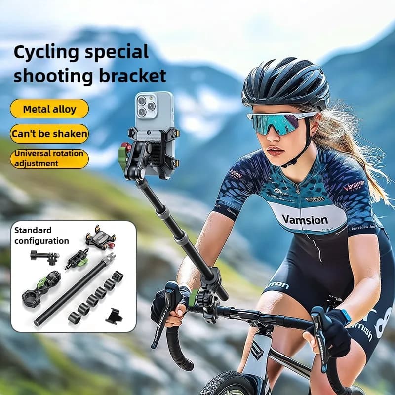 Kit di montaggio per bicicletta per moto per telefono cellulare Gopro Insta360, supporto antifurto per selfie stick in lega di alluminio, asta portabandiera estensibile