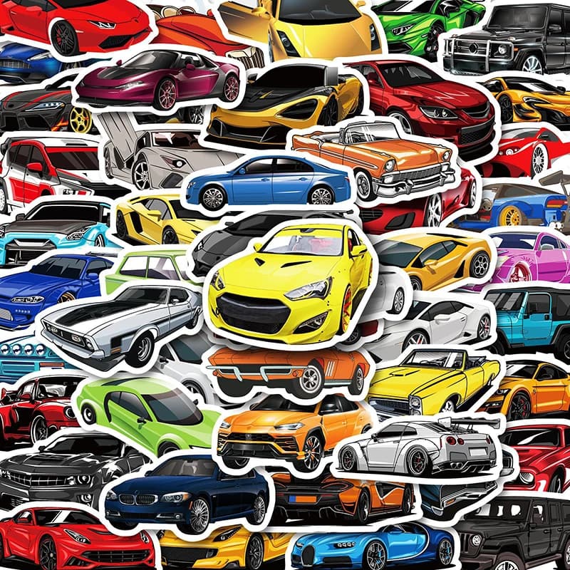50 adesivi Graffiti per auto da corsa - decalcomanie per laptop/guitarie/bagagli/skateboard