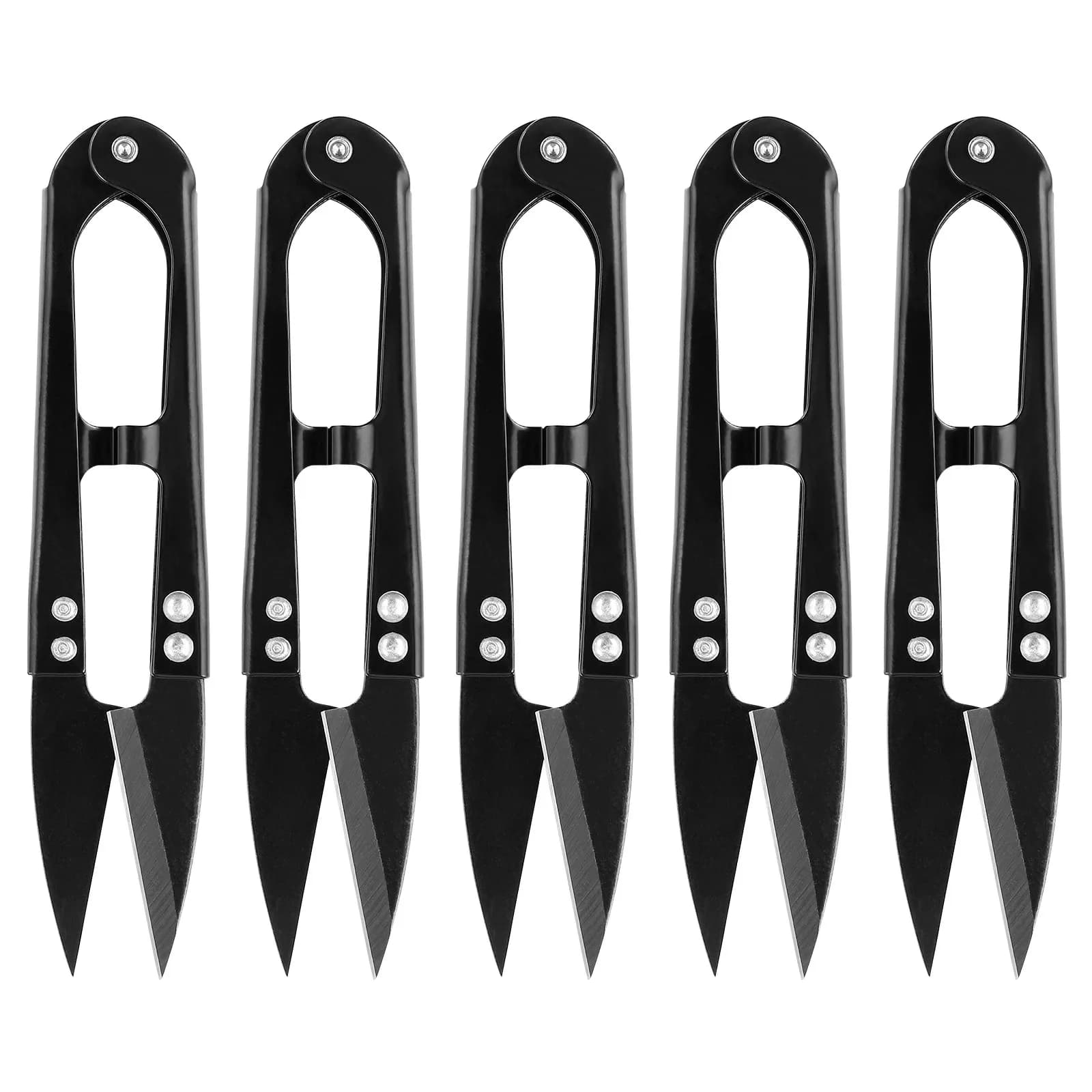 5Pcs Plastic Handle High Carbon Steel Pruning Scissors Trimming Shears Sewing Yarn Cloth Cutting Garden Bonsai Tool