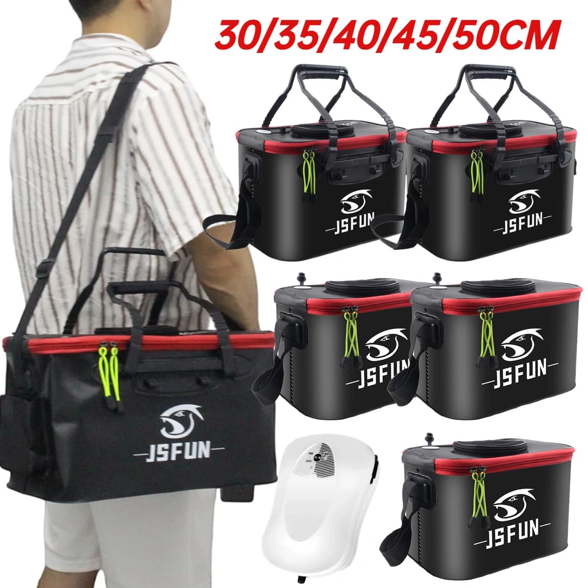 30/35/40/45/50CM bucket folding fishing bucket for living fish EVA tank for portable water outdoor fishing equipment container for live fish