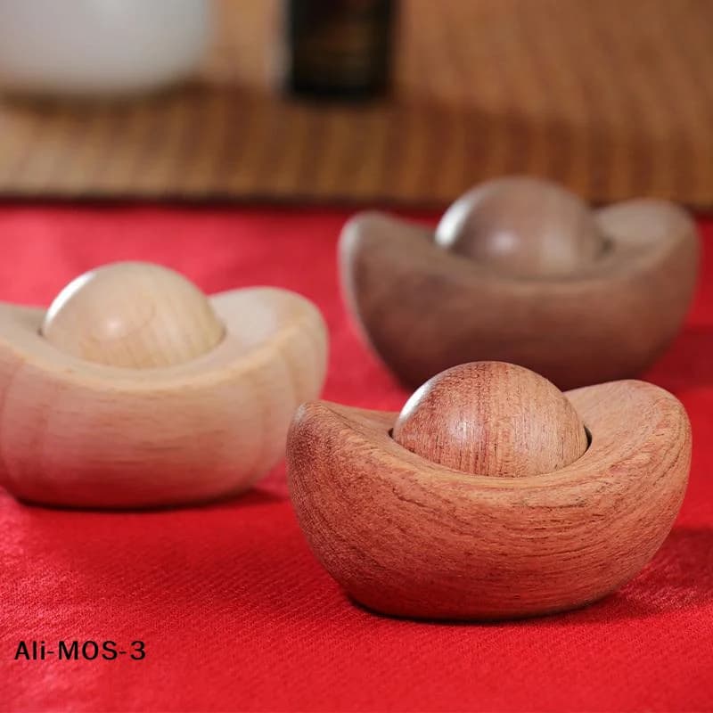 【S】Creativo Deodorante per Auto/Ufficio a Forma di Lingotto Portafortuna in Legno Profumato, Ornamento Artigianale Portatile, Diffusore di Aromi