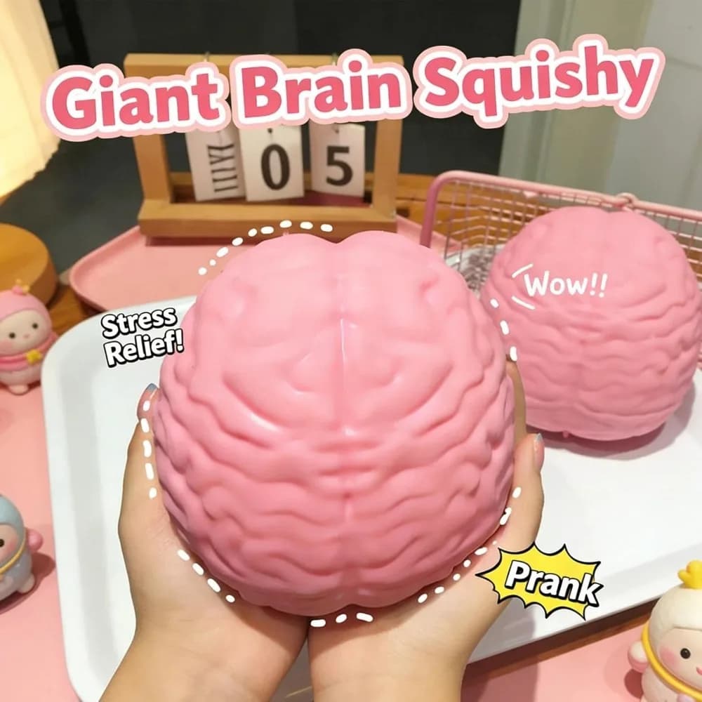Giocattoli Giganti a Forma di Cervello Morbidi Antistress Sensoriali per Adulti e Bambini, Giocattoli Antistress per Ansia, Autismo e ADHD, Regali Divertenti