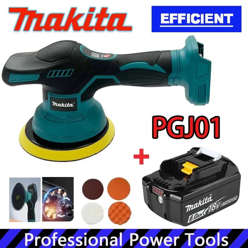 Lucidatrice per Auto Makita a 8 Velocità Senza Fili, Macchina Elettrica per Lucidatura e Riparazione, Lucidatrice Wireless