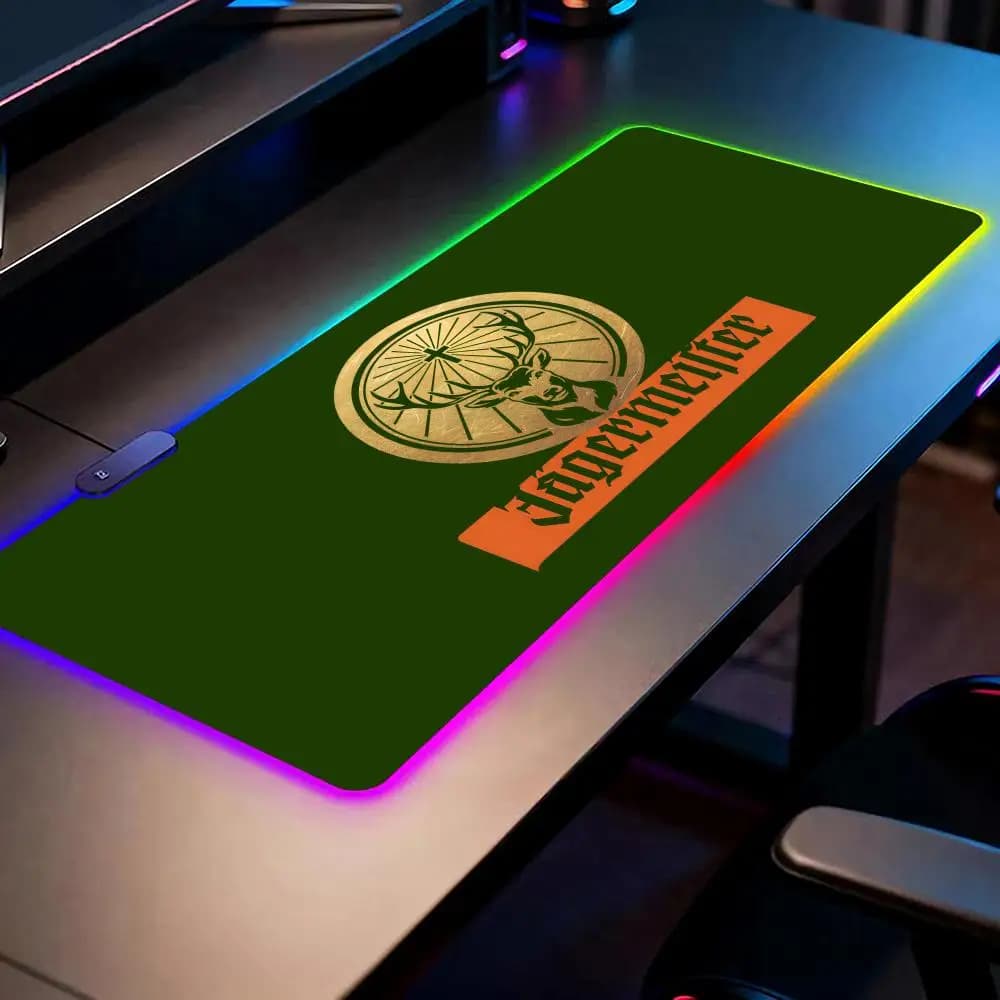 Tappetino per mouse di lusso J-Jagermeisters Tappetino per mouse da gioco RGB Tappetino per scrivania HD Gamer Tappetini per mouse XXL con luce LED di grandi dimensioni
