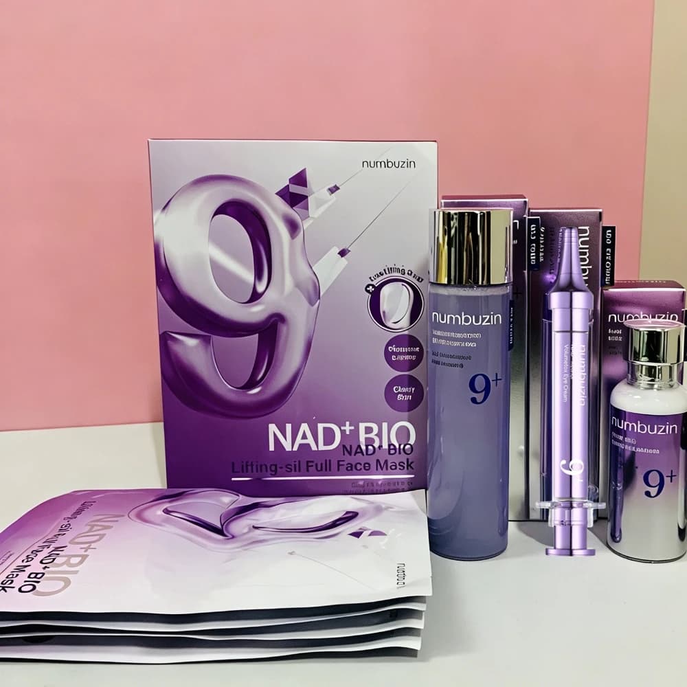Set Skincare Korean Numbuzin NO.9 NAD+ BIO - Lifting-sil Mask, NMN Essence, Retinol Eyes Cream - Lift, Rassoda, Illumina - Korean Beauty