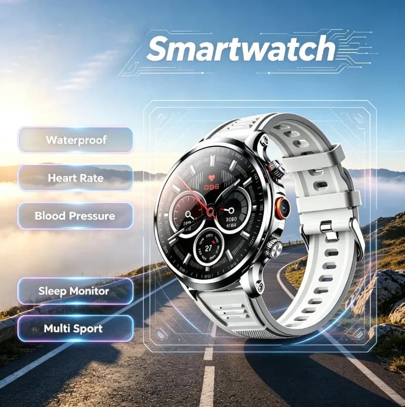 New H18 HD Spherical Screen Smartwatch WIFI GPS Independent Call 128GB Fitness Sports Watch