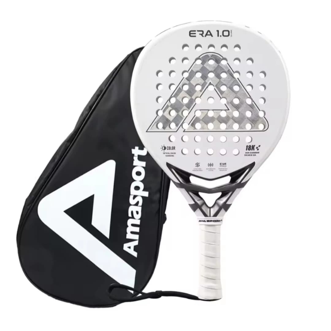 Racchetta da Tennis Professionale Amasport JP91 in Fibra di Carbonio 18K, Superficie Testurizzata 3D, Racchette Leggere