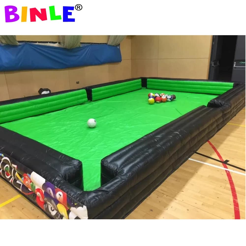 Biliardo gonfiabile gioco interattivo di calcio grande tavolo da biliardo con 16 palline gonfiabile nero per evento di calcio