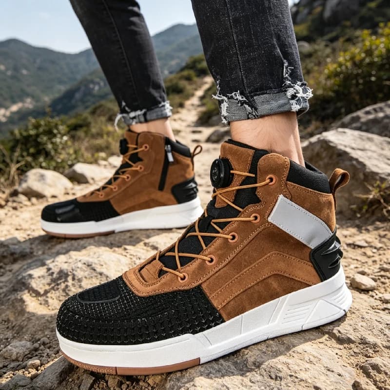 Men Women Motorcyclist Shoes Brown Men's Sneakers Breathable Motocross Casual Motorcycle Boots Boots Motorcycle Supplies