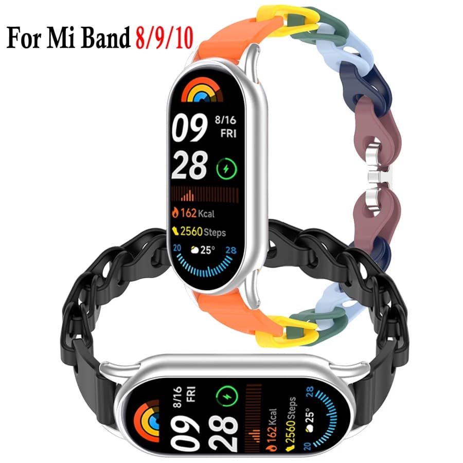 Cinturino cavo per Xiaomi Mi Band 10 9 8 Morbido cinturino ufficiale in silicone di ricambio per cinturino Xiaomi Miband 8 9 10