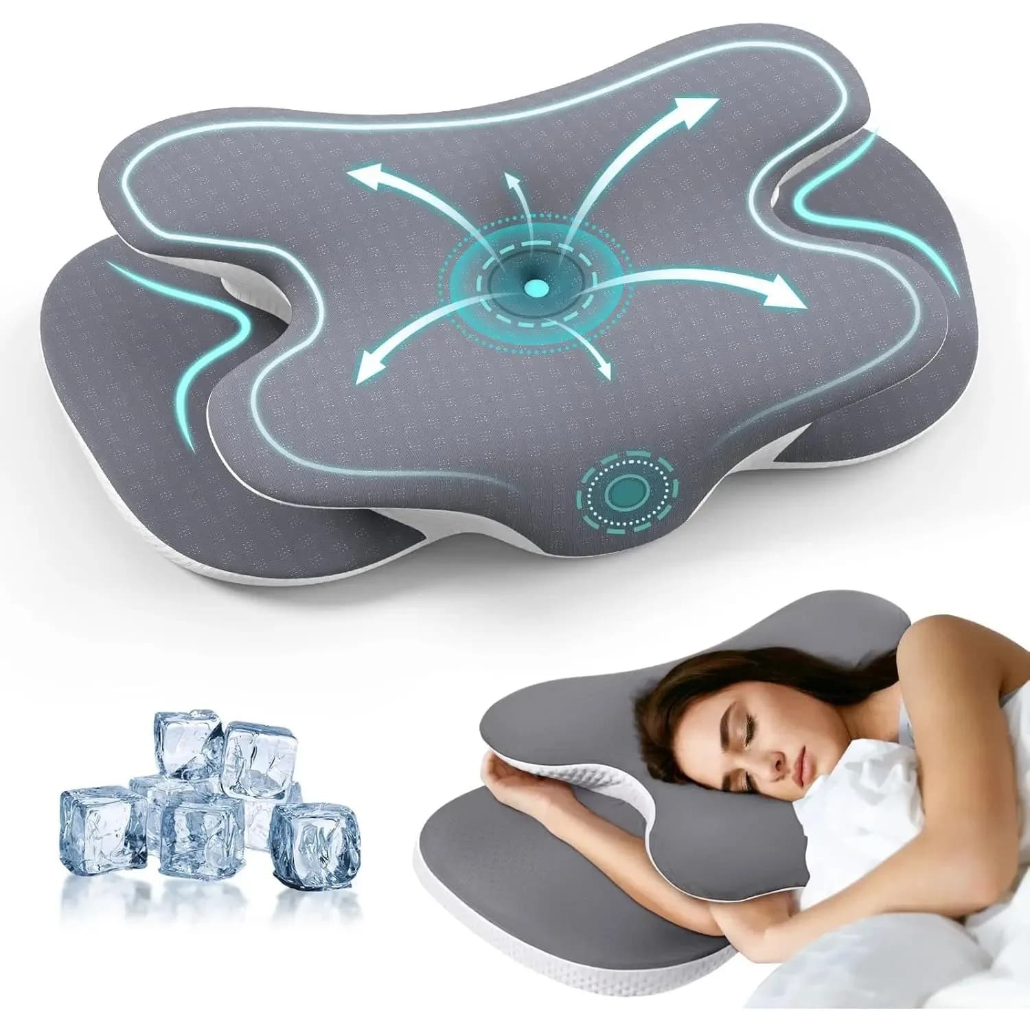 Cuscino cervicale per collo, spalla, cuscino in memory foam inodore, morbida copertura in seta, cuscino ortopedico ergonomico per supporto per il collo, regalo