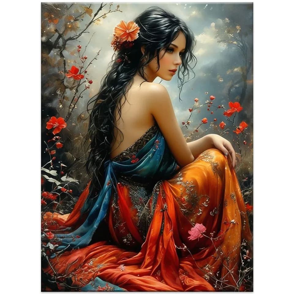Nuovo diamante 5D pittura artistica belle donne fiore pieno quadrato rotondo perforazione punto croce ricamo ritratto mosaico ricamo