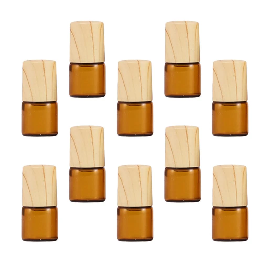 10 flaconi roll-on per oli essenziali, flaconi roll-on in vetro da 1 ml, protezione UV, a tenuta stagna, leggeri, per viaggi, cura della pelle, profumi