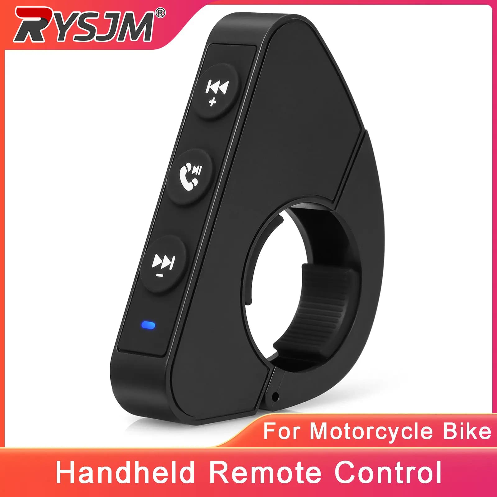 Telecomando impermeabile senza fili compatibile con Bluetooth per il controllo multimediale del casco, del casco da moto/bici e del manubrio.