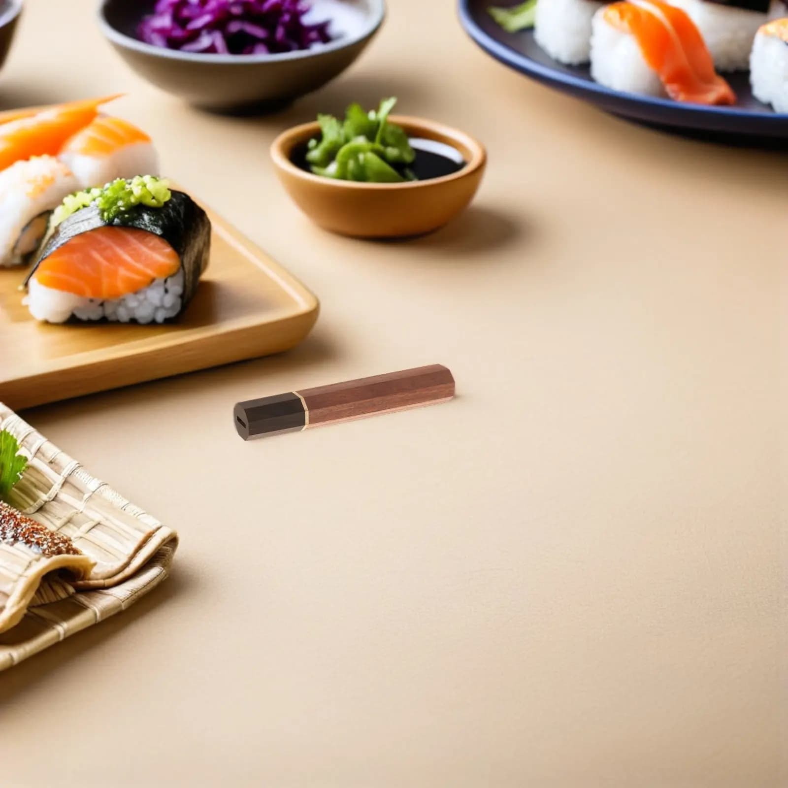 Manico Ottagonale in Legno per Coltello da Cucina, Ricambio Manico Giapponese Wa in Palissandro con Collare in Metallo per Coltelli da Chef, Santoku, Nakiri, Gyuto, Sushi