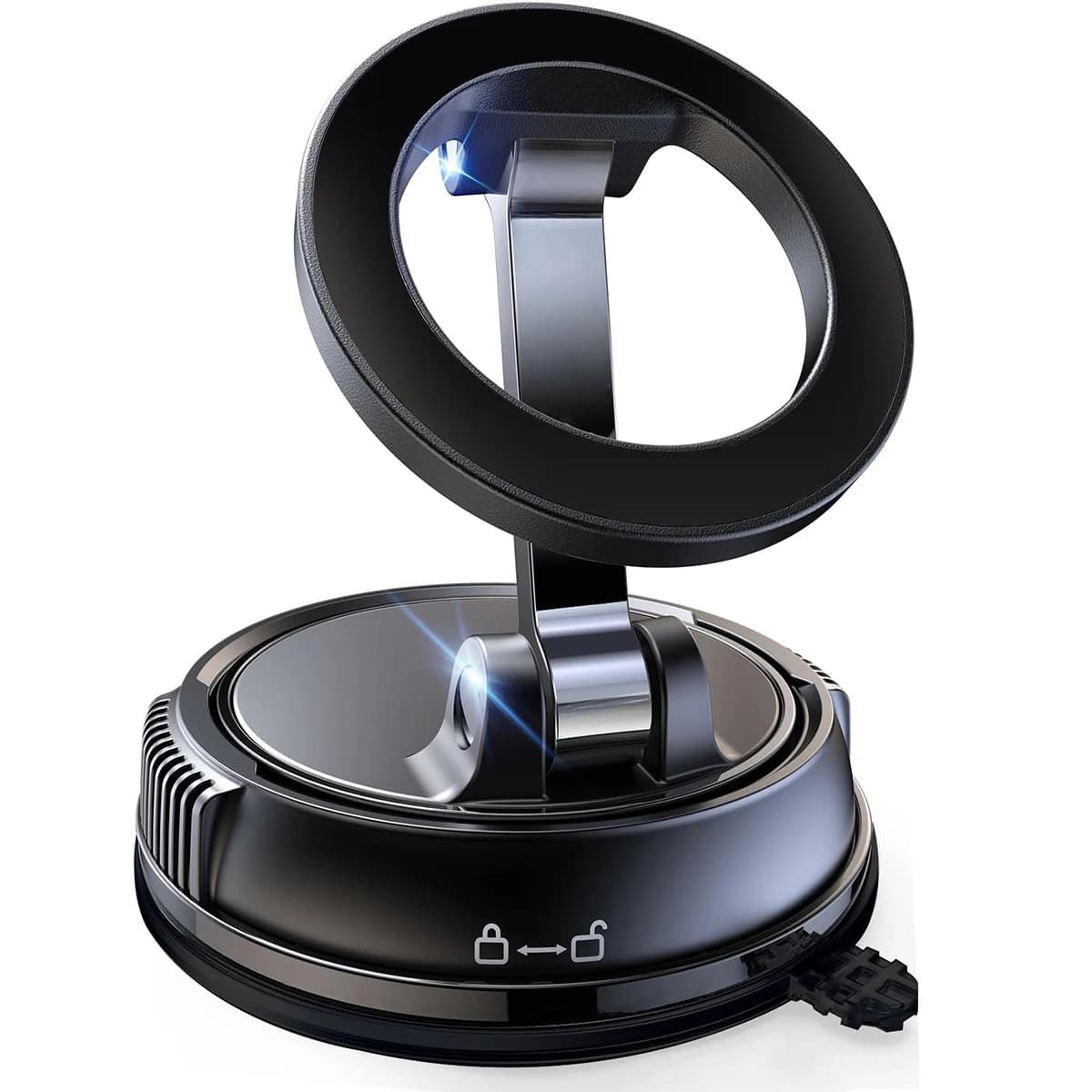 Supporto per telefono con ventosa magnetica sottovuoto, supporto per telefono con ventosa a mani libere pieghevole e retrattile per auto/palestra/specchio/liscio