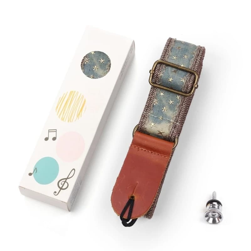 Elegante tracolla per ukulele in rilievo con stella, tracolla regolabile per ukulele, tracolla per chitarra, accessori per