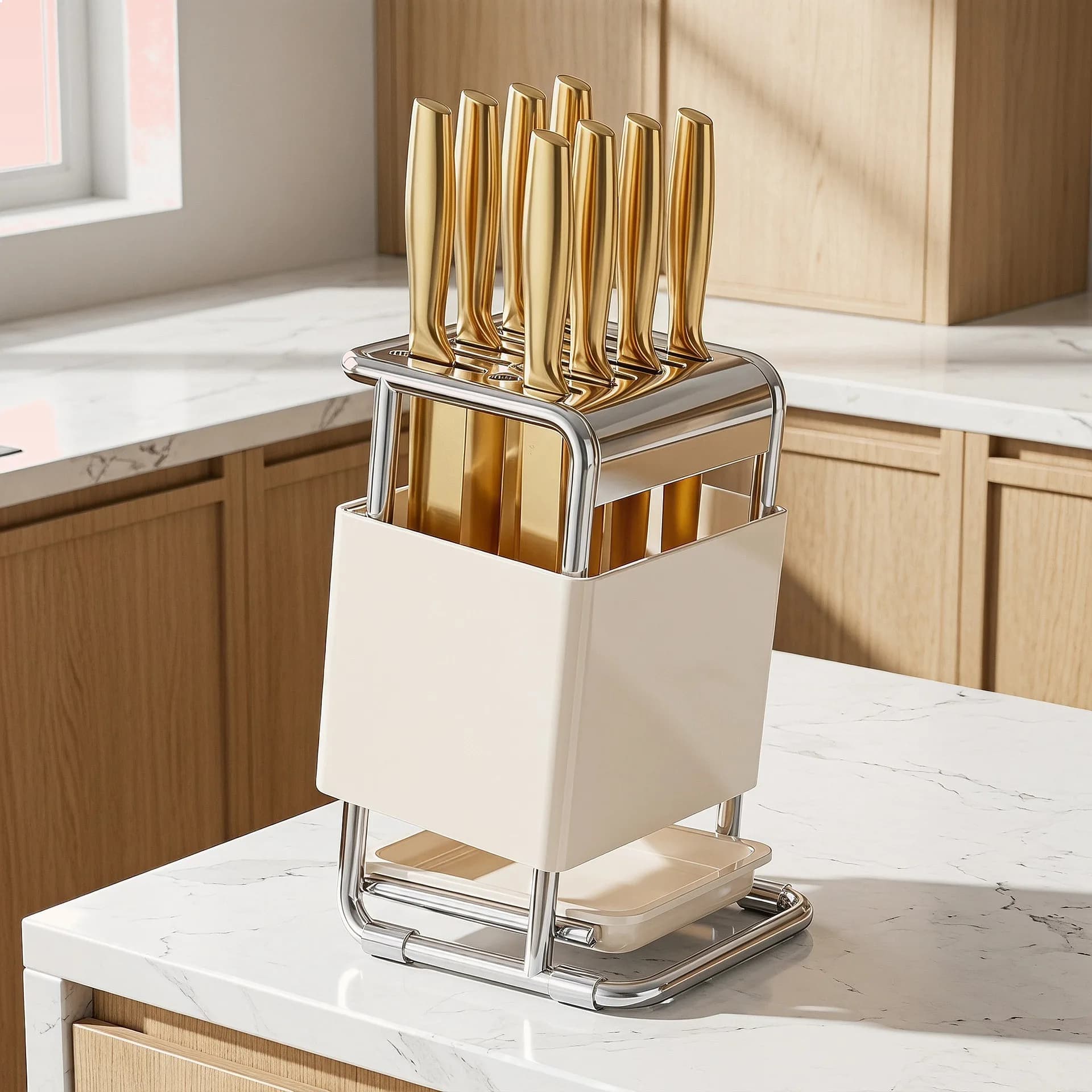 Kitchen Knife Holder Shelf Countertop Multifunctional Knife Scissors Chopsticks Storage Rack