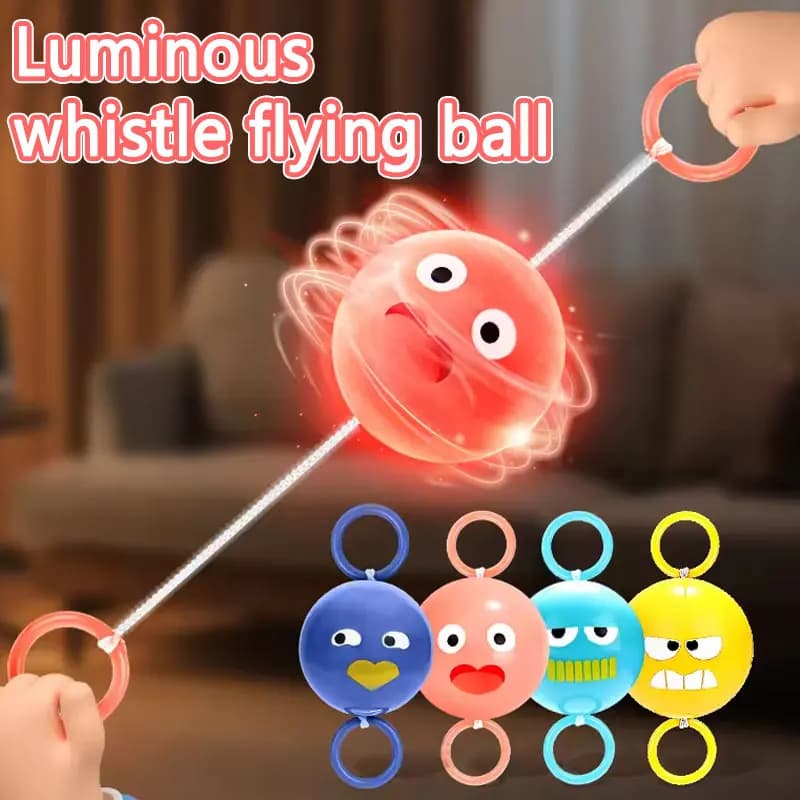 Flash Rotating Flying Ball Toy Rotating Cable Toy LED Light Bright For Leisure Toy Anti-stress Gift Children's Compensation 51mm