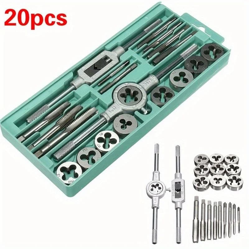 20/40pcs M3/M12 Screw Thread Metric Taps Die Set Alloy Metal DIY Kit Wrench Threading Hand Tools with Bag