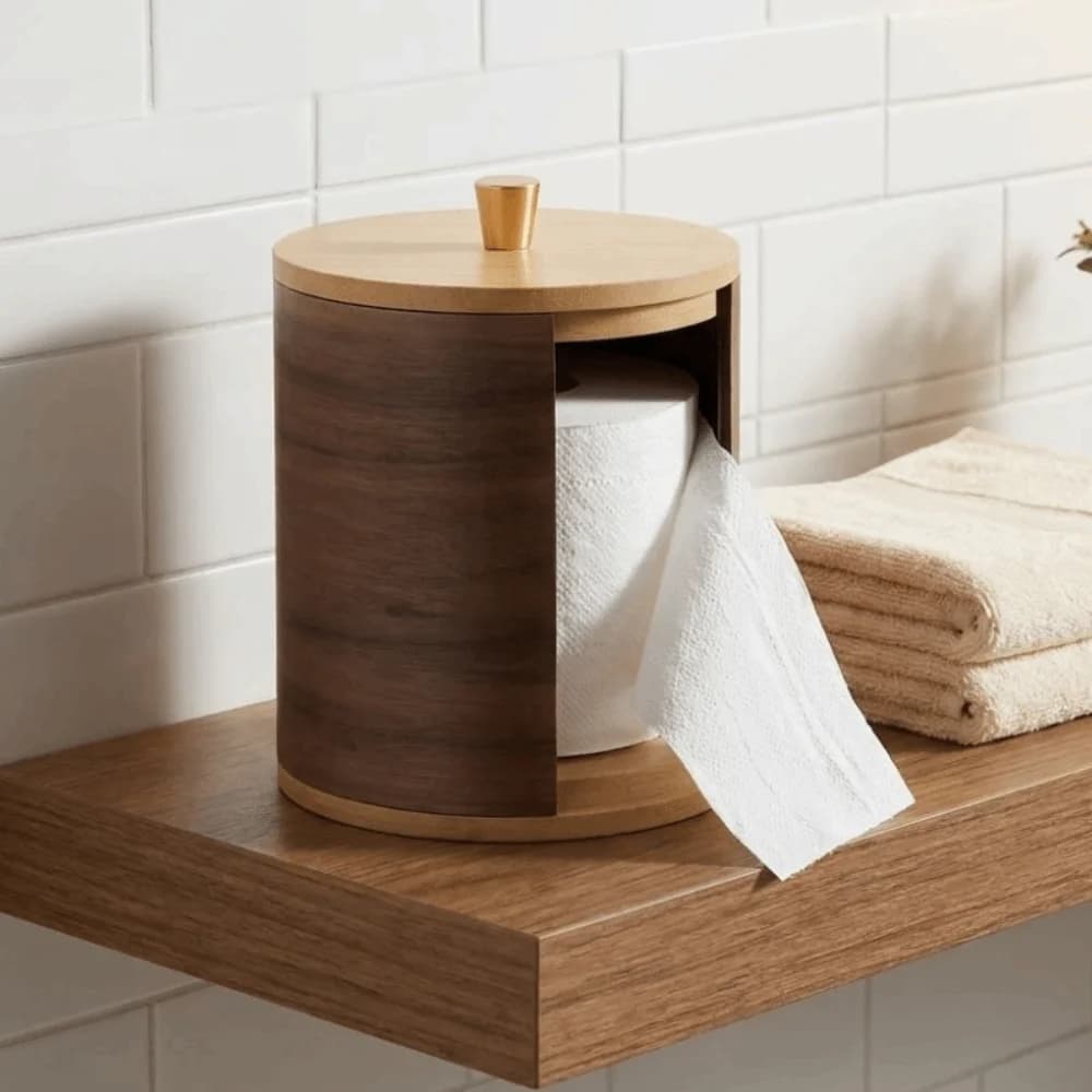 Wooden Tissue Storage Box Minimalist Retro Toilet Paper Holder Large Capacity Handmade Napkin Containers Bathroom