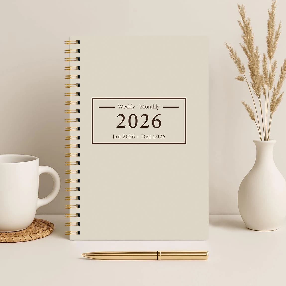2026 Weekly Monthly Planner, A5 Spiral Agenda with Thick Paper, Goal Pages, Waterproof Cover