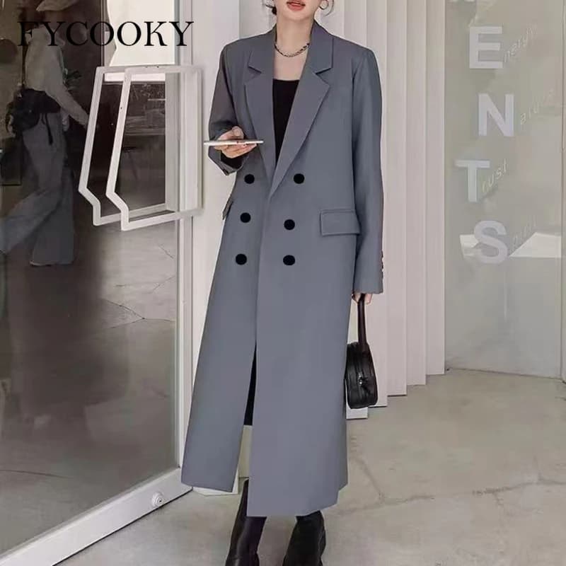 2025 Trench elegante da donna moda coreana cappotti casual larghi donna dolce giacca patchwork con bottoni solidi femminile