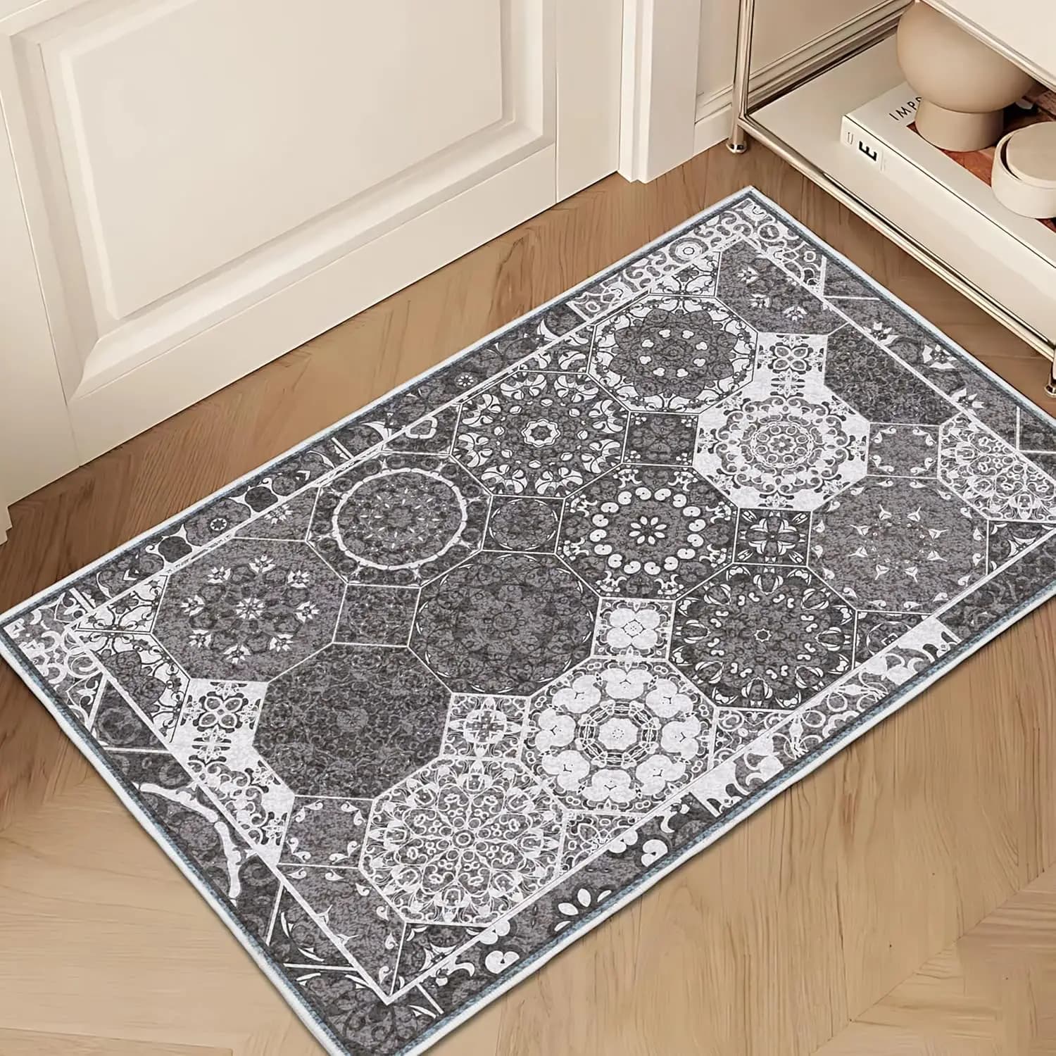 VIKAMA Marocco Lavato Imitazione Cashmere Tappeto Interno Ingresso Zerbino Antiscivolo Camera da letto Cucina Bagno Morbido Tappeto