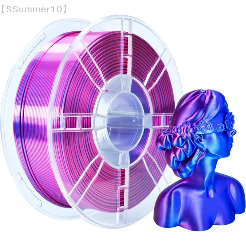 【SSummer10】3D Printer Dual Color Silk PLA Filament 1kg 1.75mm - Two-Tone Sublimation Duotone Printing Material【SS】