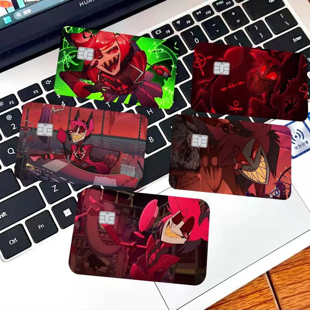Popolare Adesivo Anime A-Alastor H-Hazbin H-Hotel per Carte di Credito e Debito, Protezione Frontale Senza Chip