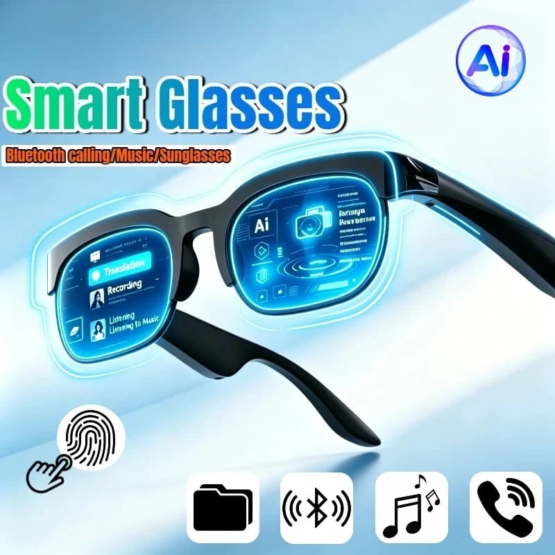 New Camera Control Smart Glasses 2025 Music Sunglasses Headphones Wireless Bluetooth Call Headset HIFI Audio glasses For