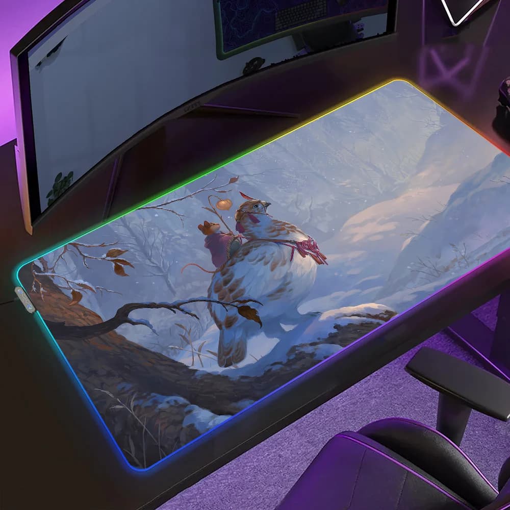 S-Sandara Tang Tappetino per mouse da gioco Cartoon MousePad Tappetini da tavolo a LED Tappetini da scrivania in gomma retroilluminati con micro USB Tappetini da scrivania RGB XXL