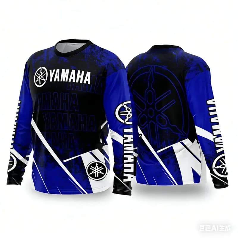 T-shirt estiva stampata a maniche lunghe Yamaha 2026, T-shirt casual da ciclismo e moto alla moda e personalizzata per uomo e donna