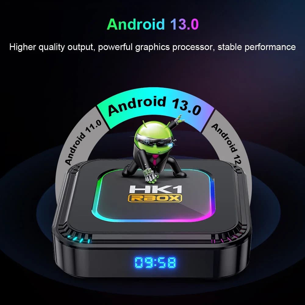 HK1 RBOX K8 Android 13 TV BOX RK3528 4G 32G 64G 128G 5G WIFI6 4K 8K 3D BT Smart TVBOX Google Global Media Player Set Top BOX