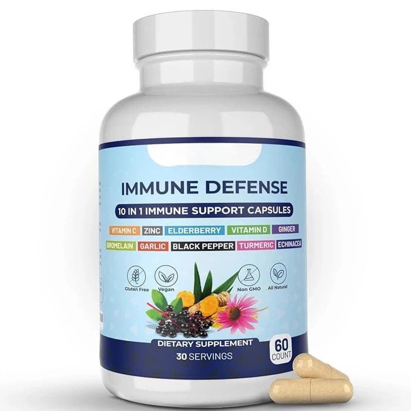 Immune support supplements, equinacea, vitamin D, vitamin C 1000 mg and zinc supplements -60 vitamin capsules