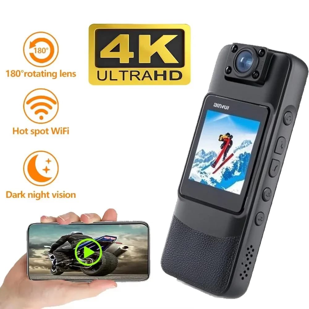 2025 Digital camera mounted on body HD 1080P 1296P 3000mAh Long recording Night vision Mini camera Webcam Dashcam for outdoors
