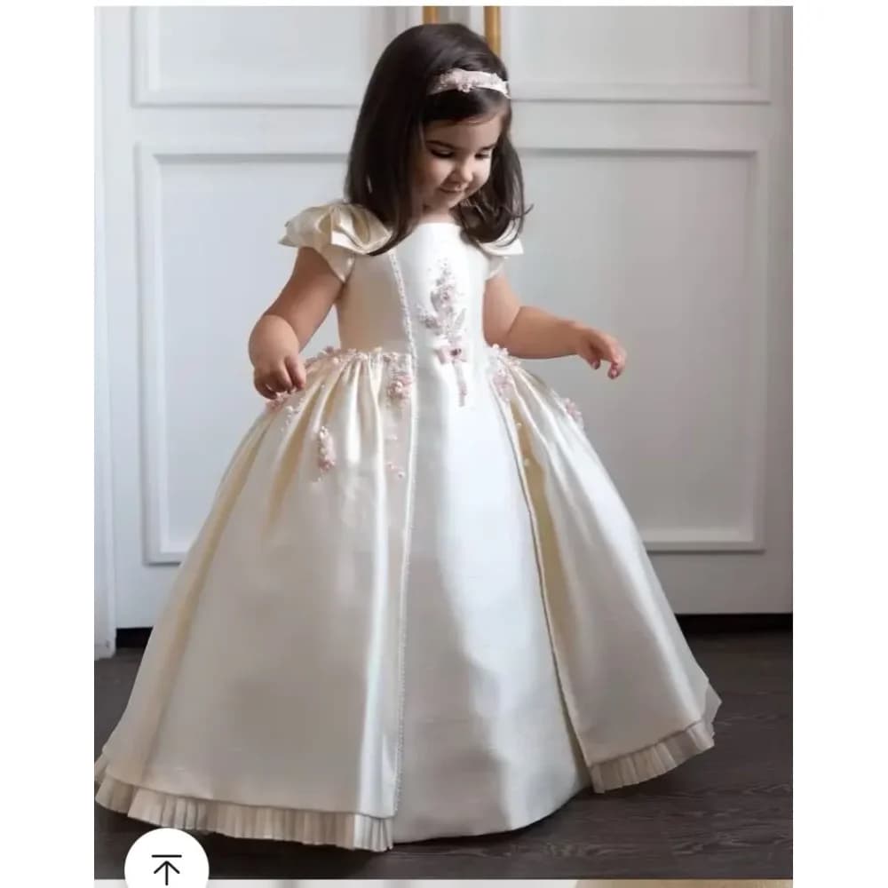 Abiti Personalizzati per Bambine con Fiori, Vestiti da Festa di Compleanno per Bambini, Abito da Ballo per Bambina 2026