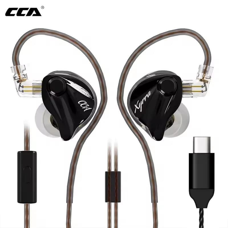 Auricolari Cablati CCA Xyrra-HiFi con Driver Ibrido 1DD+1BA, Suono Stereo con Bassi, Cuffie da Gaming con Cavo Staccabile a 2 Pin