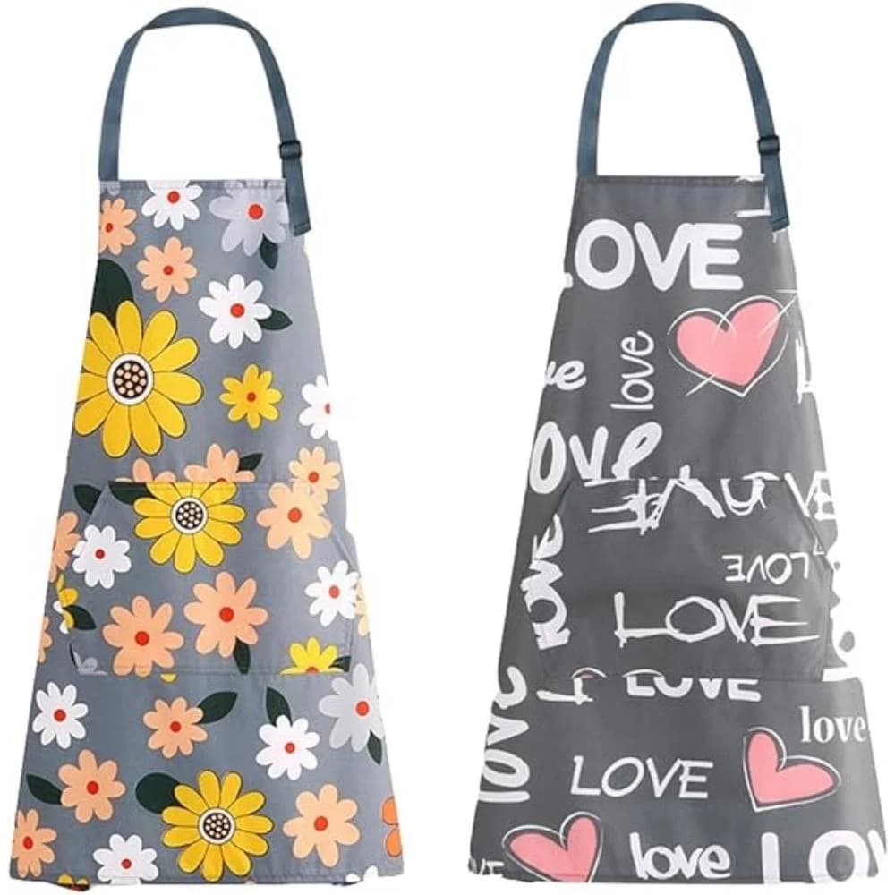 Grembiule da cucina regolabile, grembiule da cucina impermeabile con tasche, adatto per cucinare, giardinaggio, barbecue
