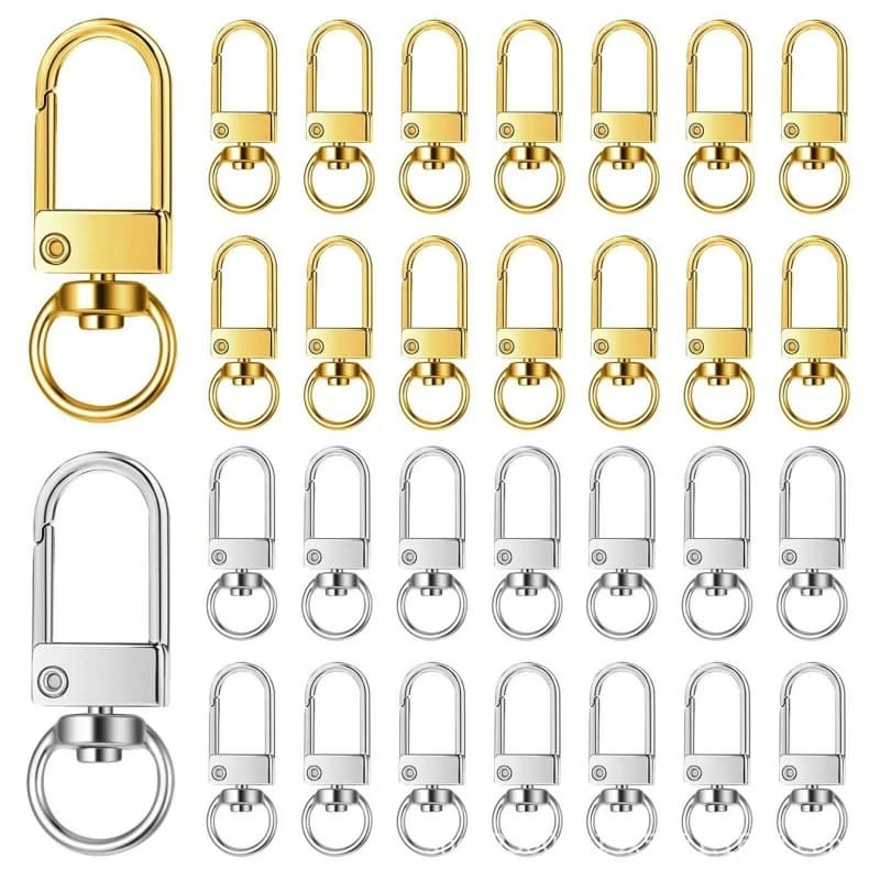 Alloy Dog Clip Keychain Swivel Snap Hook Small Gate Lock Buckle for Bag Strap, DIY Jewelry Pet Leash,Silver/Gold Plated Clasp