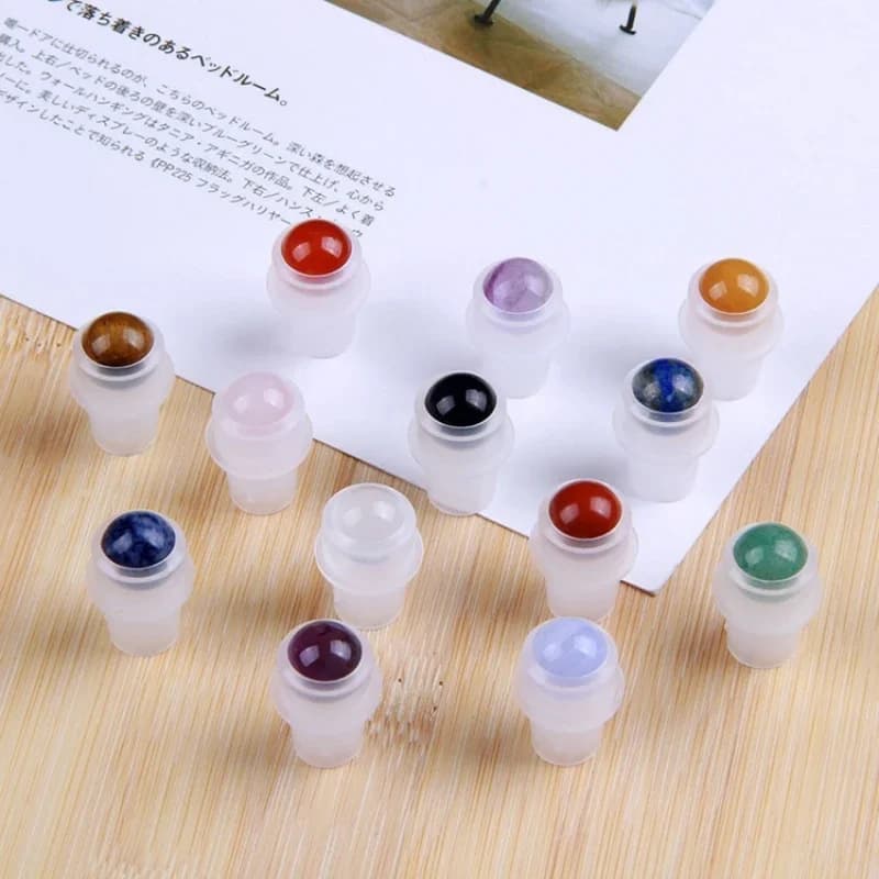 Bottiglia di sfera di giada all'ingrosso Pietra semipreziosa naturale Bottiglia di profumo di olio essenziale da 10 ml con sfere di cristallo