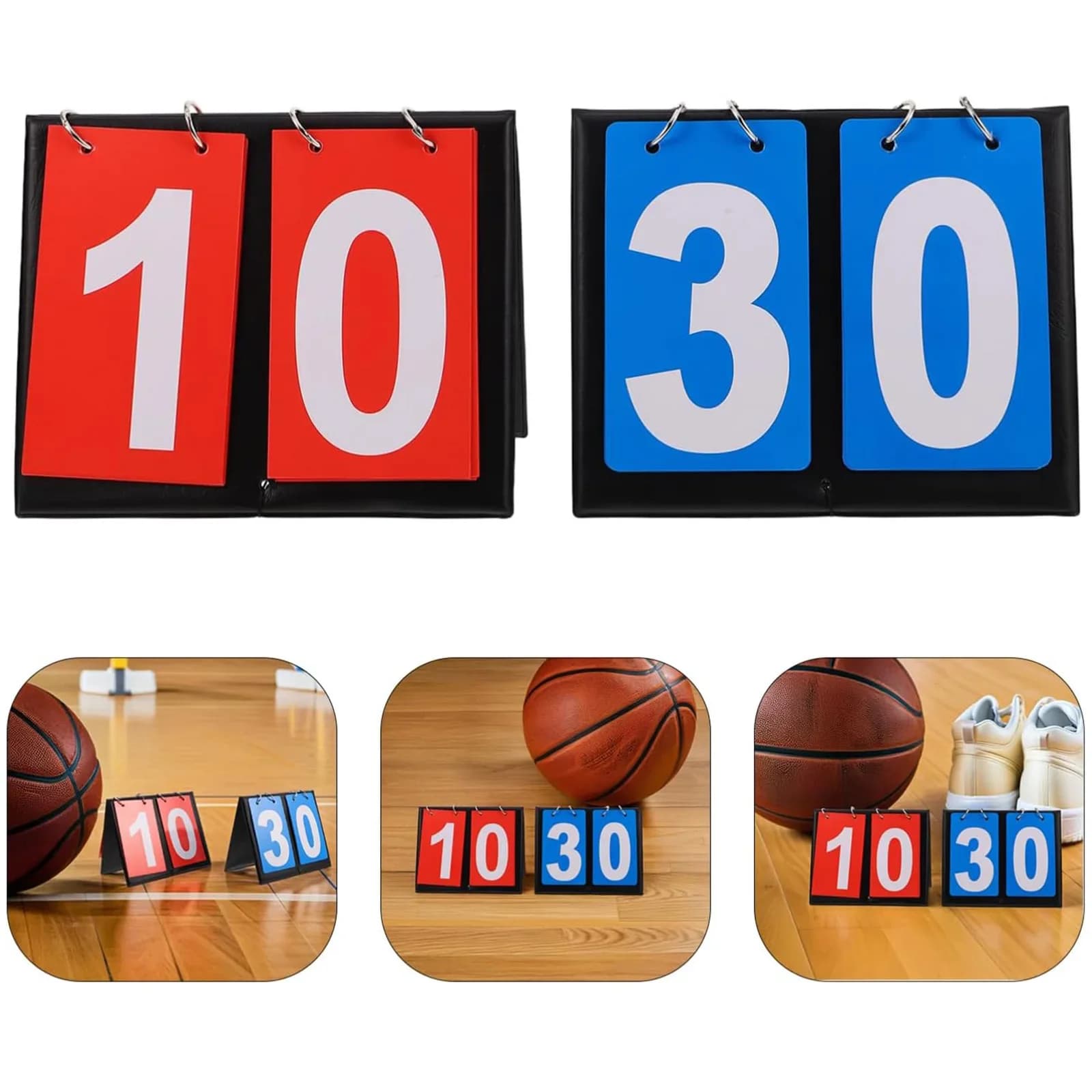 Flipper per tabellone segnapunti da 2 pezzi - Custodia per punteggio manuale a 2 cifre per sport da tavolo: basket, baseball, pallavolo