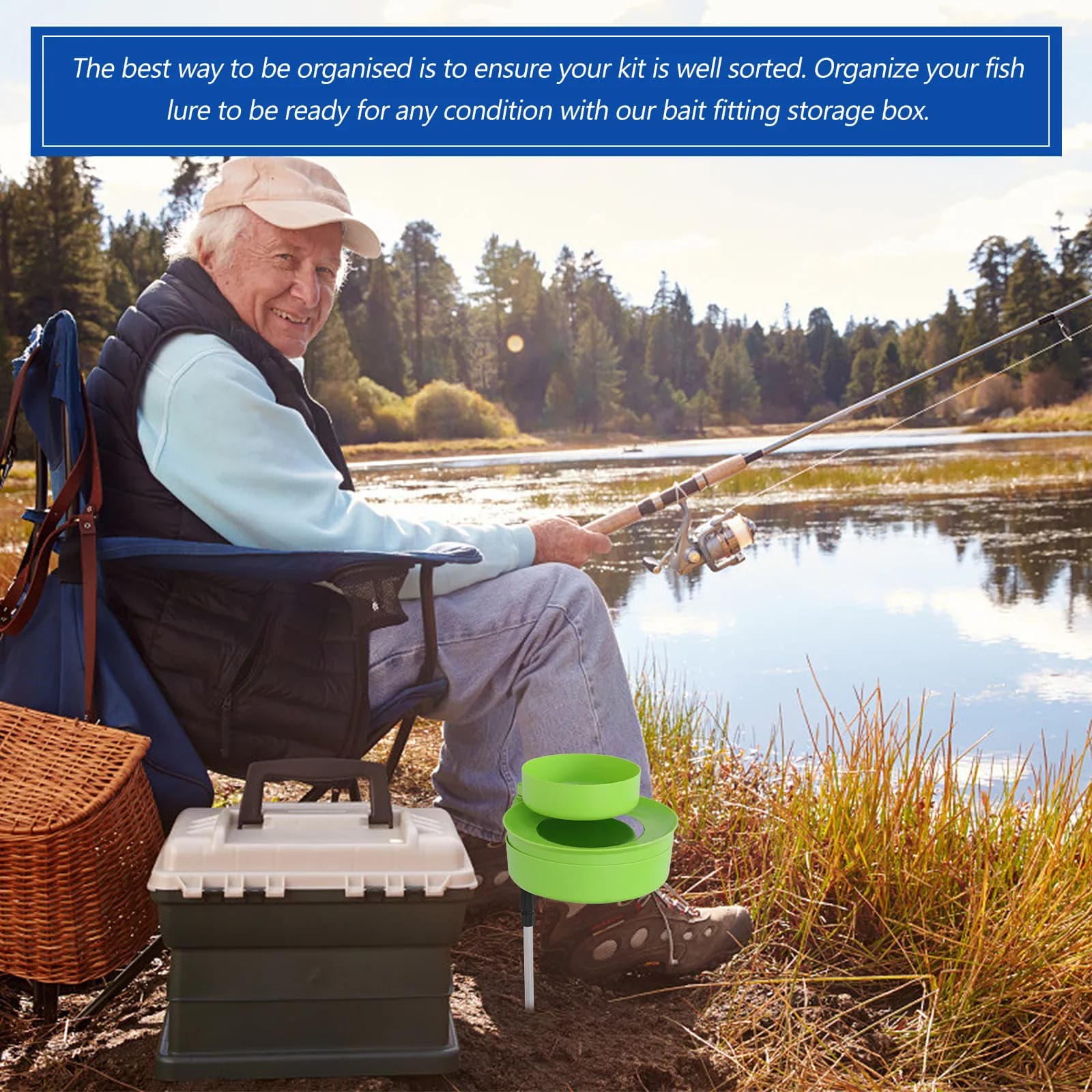 Waterproof Fishing Equipment Box, Organizer Compact for baits and fish, Material Resistant, Easy to Use