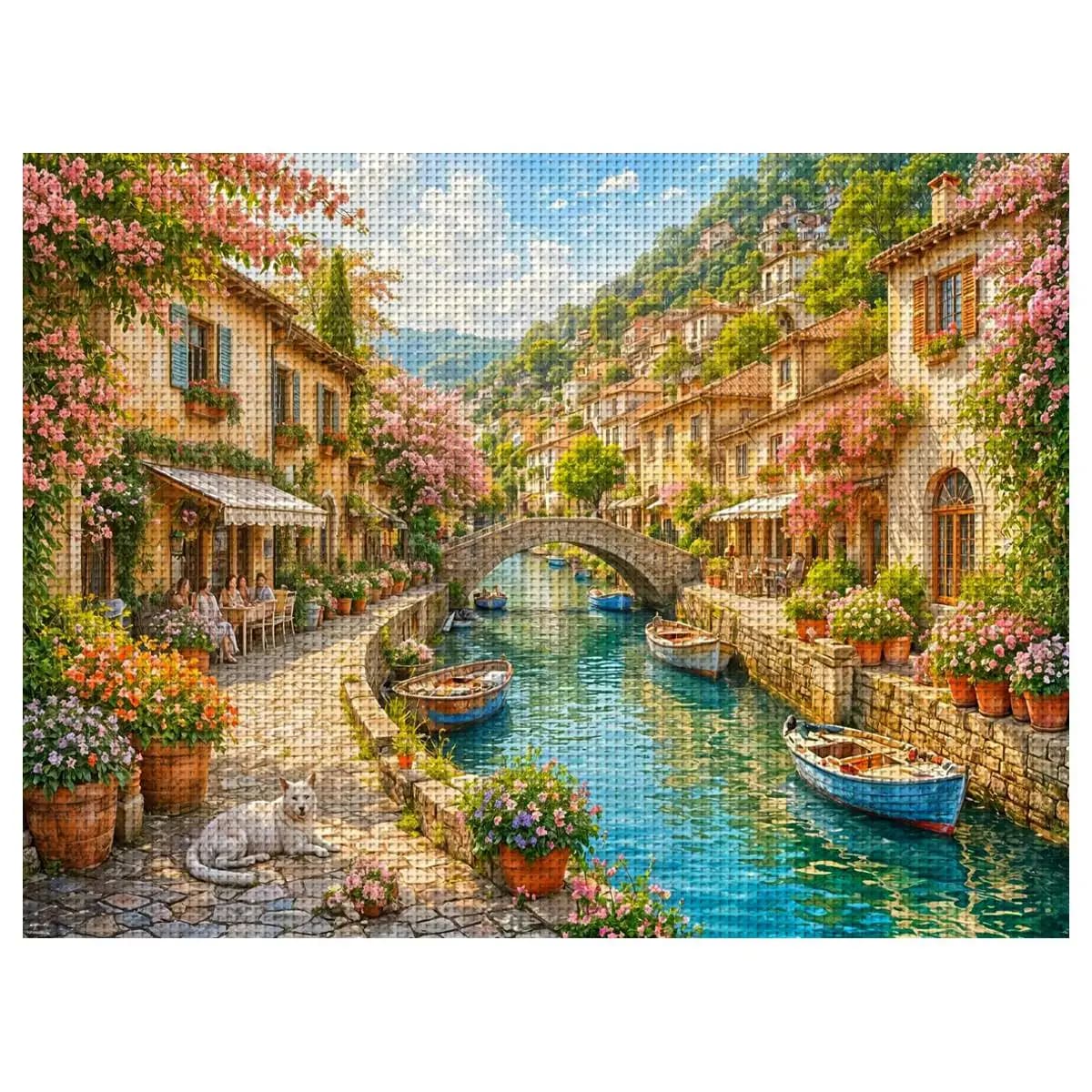1pc 30X40CM/11.8*15.74inch Water City Stamped Cross Stitch Kit DIY Kit 11/14/16CT DIY Embroidered Set DIY Cross-Stitch Set