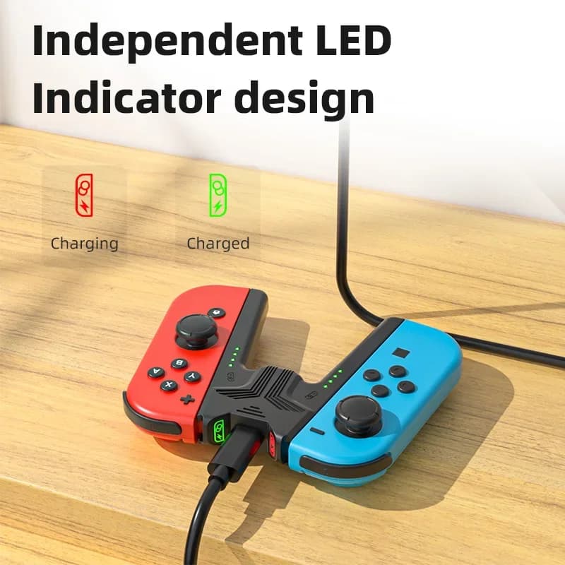 Staffa per impugnatura di ricarica Aolion per Switch 2/1 Joycon Maniglia per controller di gioco Stazione di ricarica per accessori per interruttori