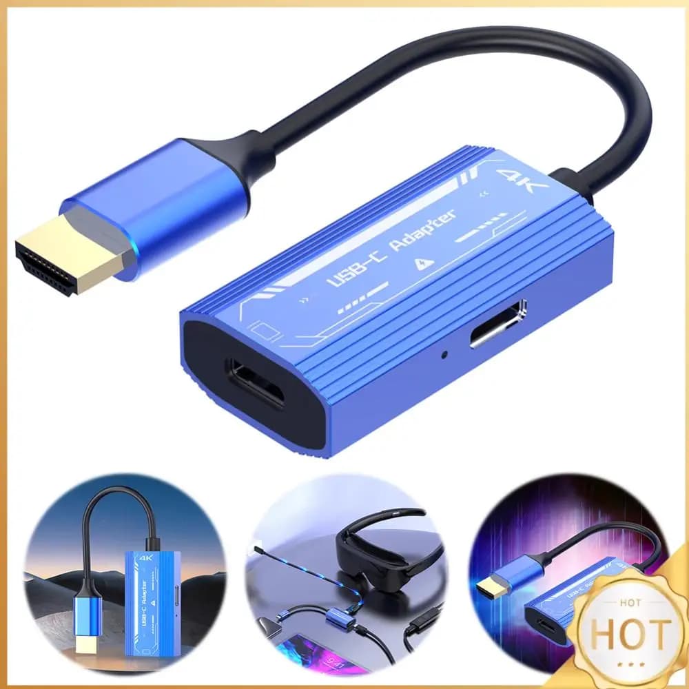 HDMI 4K/60Hz compatible with type C DC 5V aluminum alloy for XREAL/Rokid Air AR glasses for Switch/Steam Deck/ROG Ally