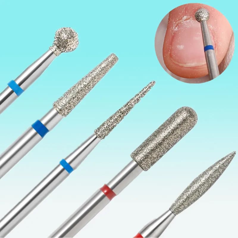 5 pcs/set Nail Files Diamond Sand Sand Drill Polishing Point for cuticles Head for nail grinding Set Electric manicure