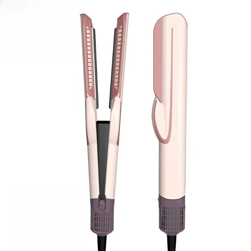 2 In 1 Titanium Hair Dryer & Straightener Curling Iron Wet Dry Dual Use Professional Salon Hair Styling Device