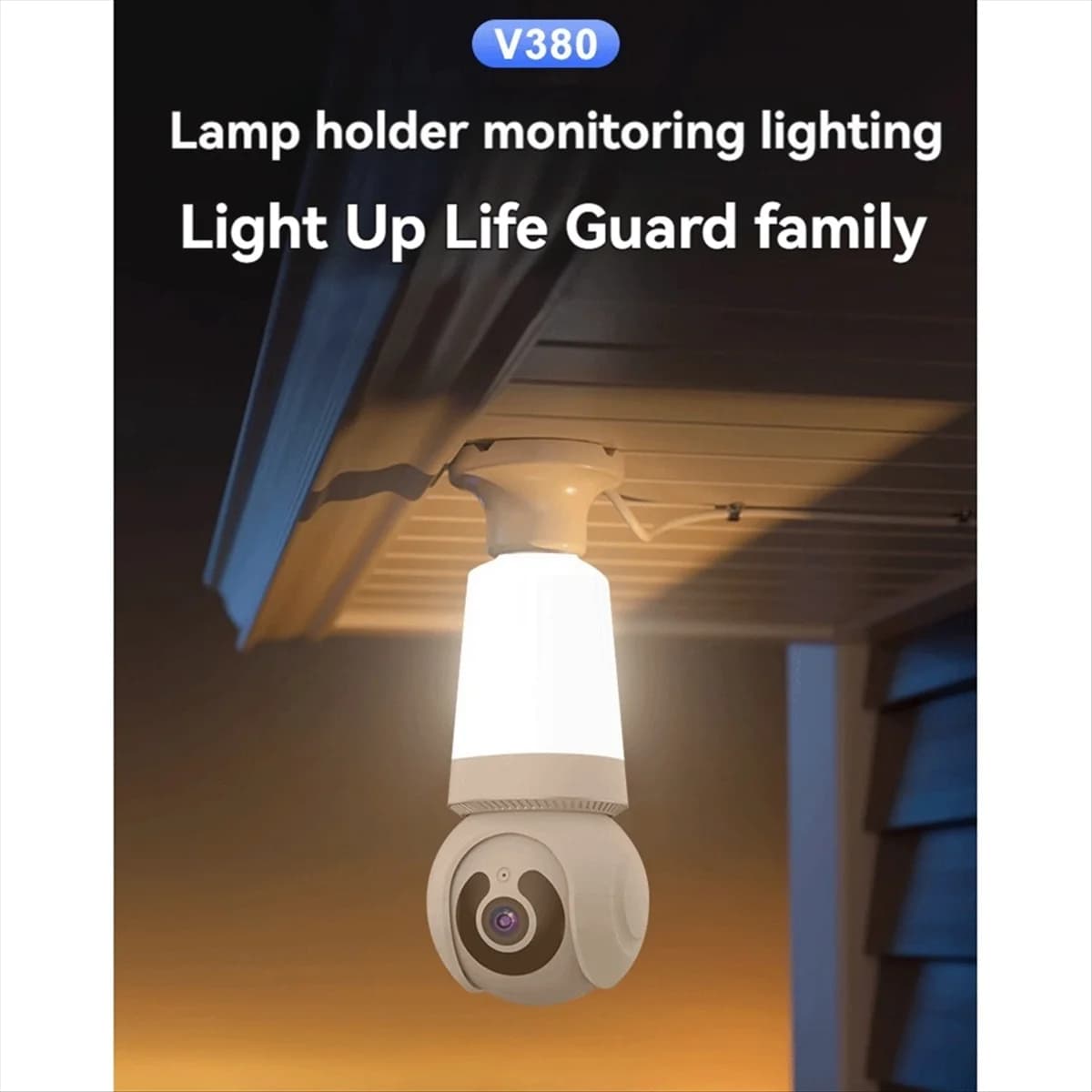 Telecamera Lampadina ABNP 2MP Wifi 360 ° Telecamera E27 di sorveglianza di sicurezza per conversazione bidirezionale notturna a colori, nessun cablaggio richiesto per interni domestici B