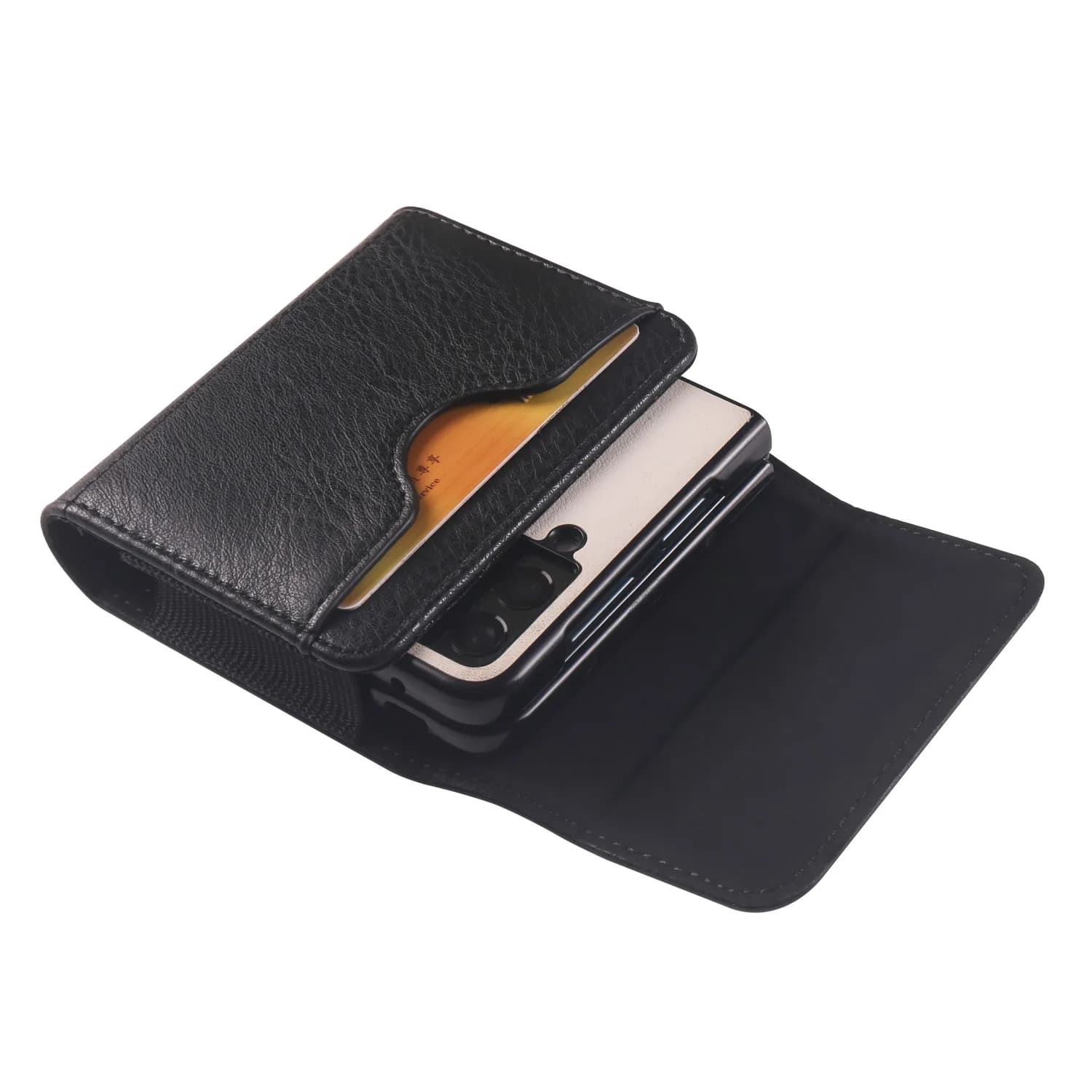 Cell Phone Bag PU Waterproof Belt Clip Case Men Waist Bag Holster For Samsung Galaxy Flip8 ZFlip7 Flip6 Flip5 Flip4,Oppo N2 Flip